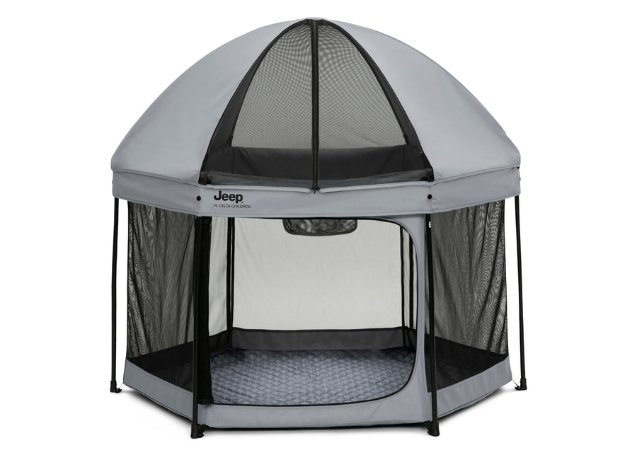 Grey (2459) 8-Hexagon Pop Up Play Yard with Removable Canopy