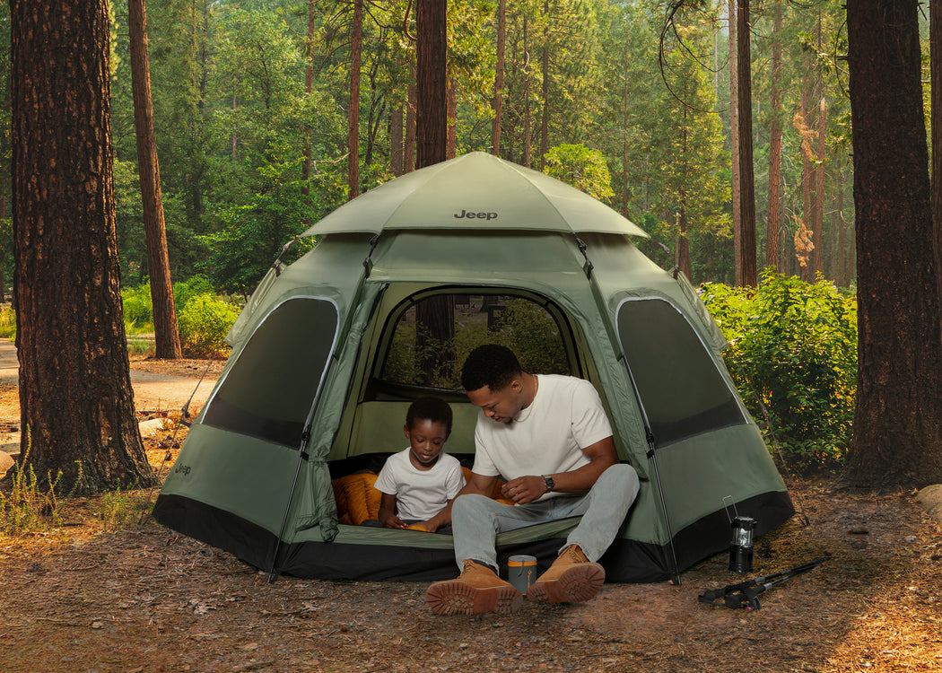 Compass 4-Person Pop-Up Instant TentBlack with Olive Green (2182)