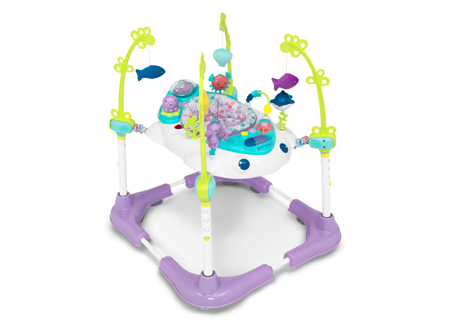 Colorful baby jumper with toys on a white background 27-Deluxe Bounceroo Learn2Walk Balancer Baby Walker