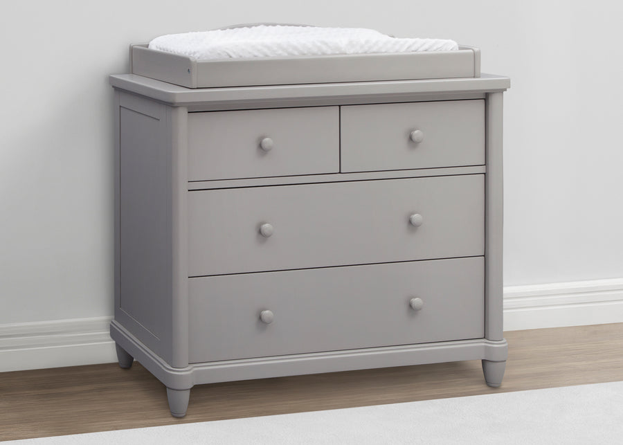 Grey (026) 1-Belmont 4 Drawer Dresser with Changing Top