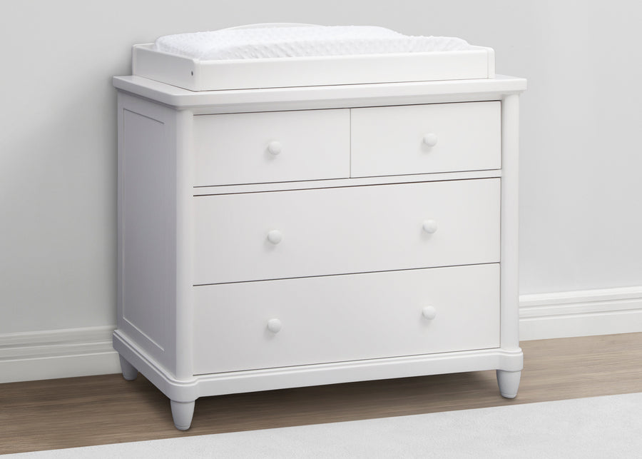 Bianca White (130) 5-Belmont 4 Drawer Dresser with Changing Top