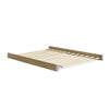 A wooden under-bed storage bed frame with light natural wood slats, shown partially extended against a plain white background. 7-Full Size Wood Bed Rails (330750)