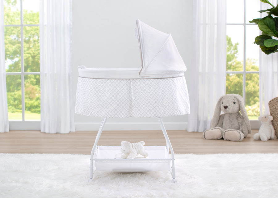Grey Lattice (2390) 14-Deluxe Soothing Dreams Bassinet