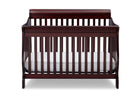 Dark wood crib with white mattress on a white background 31-Canton 4-in-1 Crib