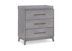 Steel Grey (1446) 9-Spencer 3 Drawer Dresser with Changing Top and Interlocking Drawers