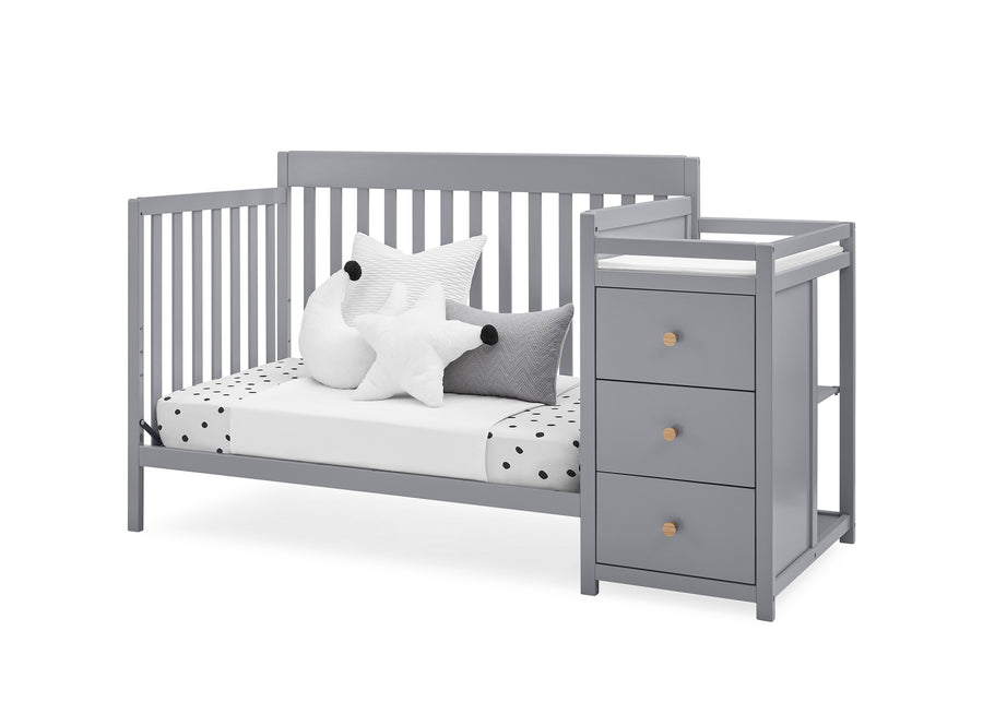 Grey with Natural (1359) 15-Flynn 5-in-1 Convertible Crib and Changer