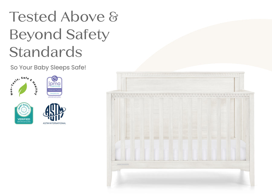 Antique White (1545) 7-Kendall 6-in-1 Convertible Crib