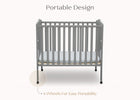 Grey (026) 3-Folding Portable Mini Baby Crib with 1.5-inch Mattress