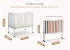 White (100) 21-Folding Portable Mini Baby Crib with 1.5-inch Mattress