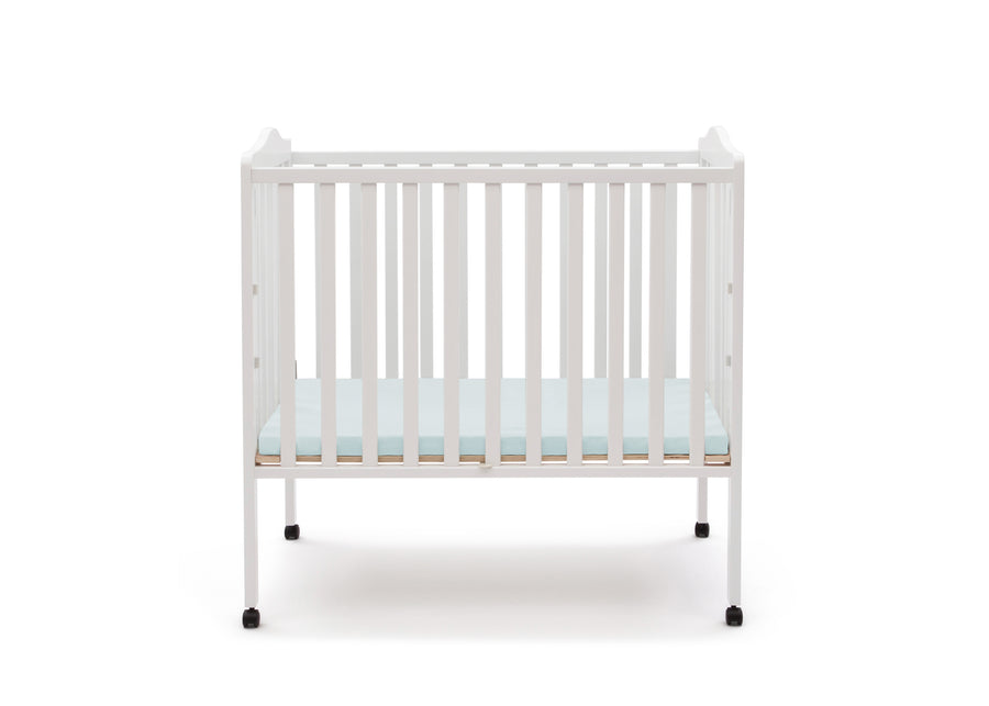 White (100) 24-Folding Portable Mini Baby Crib with 1.5-inch Mattress