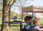 Black (001) 1-Portable LED Stroller Fan with Light & Flexible Legs
