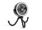 Black (001) 4-Portable LED Stroller Fan with Light & Flexible Legs