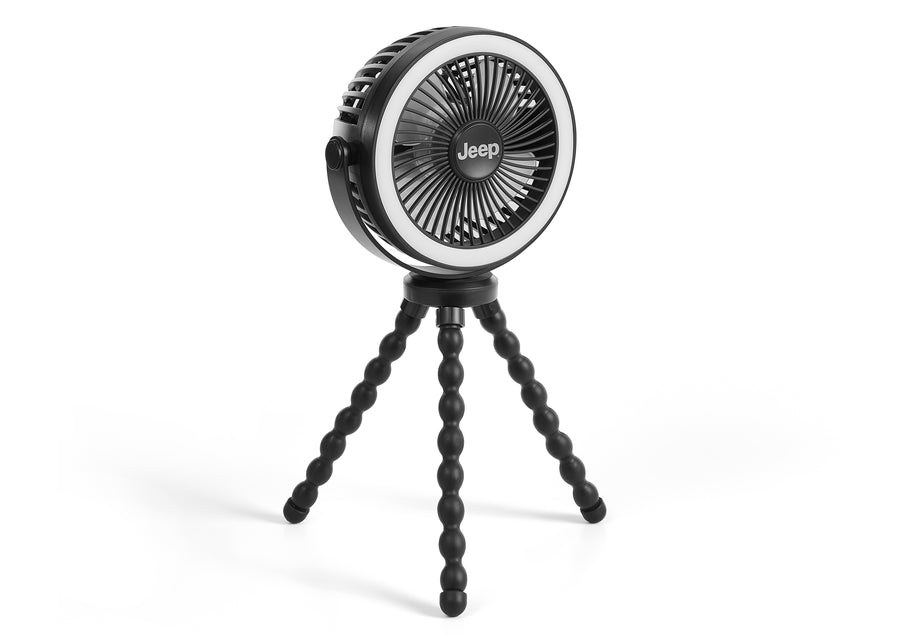 Black (001) 6-Portable LED Stroller Fan with Light & Flexible Legs