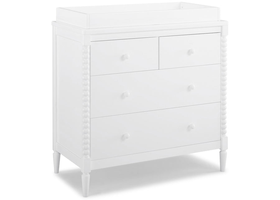 Bianca White (130) 12-Saint 4 Drawer Dresser with Changing Top and Interlocking Drawers