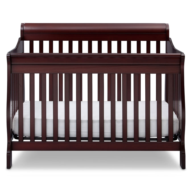 Wooden crib with white mattress on a white background 32-Canton 4-in-1 Crib