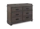 Rustic Grey (084) 10-Asher 6 Drawer Dresser with Changing Top and Interlocking Drawers