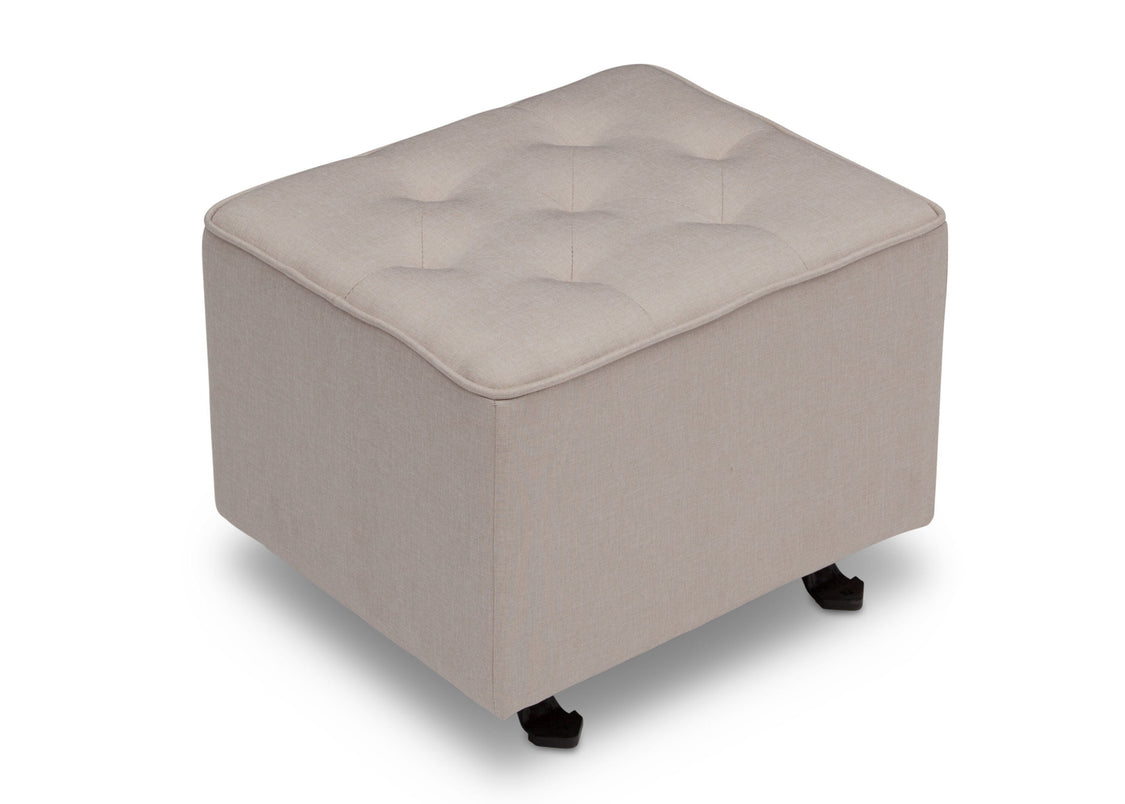 Delta Children Flax (710) Emma Diamond Tufted Nursery Gliding Ottoman, side view, b2b
