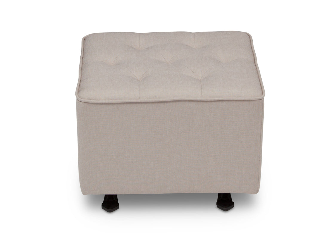 Delta Children Flax (710) Emma Diamond Tufted Nursery Gliding Ottoman, front view, b3b