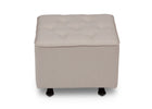 Delta Children Flax (710) Emma Diamond Tufted Nursery Gliding Ottoman, front view, b3b 6-Emma Diamond Tufted Nursery Gliding Ottoman