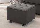 Delta Children Charcoal Grey (931) Emma Diamond Tufted Nursery Gliding Ottoman, hangtag, c1c 7-Emma Diamond Tufted Nursery Gliding Ottoman
