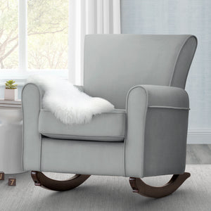 Mist with Dark Chocolate Frame (1326) 27-Lancaster Rocking Chair featuring LiveSmart Fabric by Culp