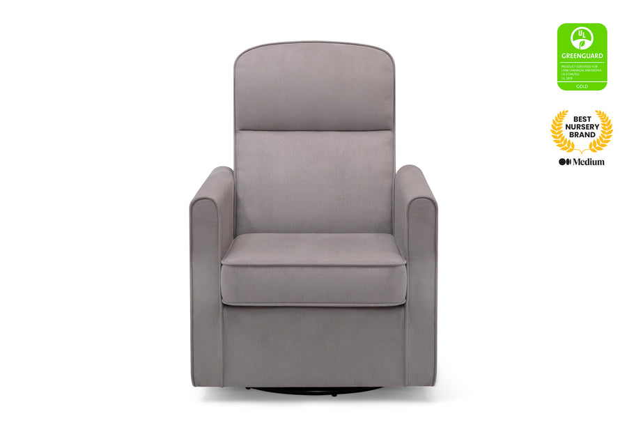 Dove Grey (034) 2-Clair Slim Nursery Glider Swivel Rocker Chair