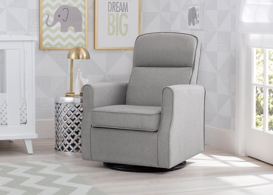 French Grey (1304) 17-Blair Slim Nursery Glider Swivel Rocker Chair