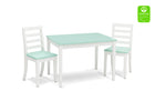 Bianca White with Aqua (134) 2-Gateway Table & 2 Chair Set