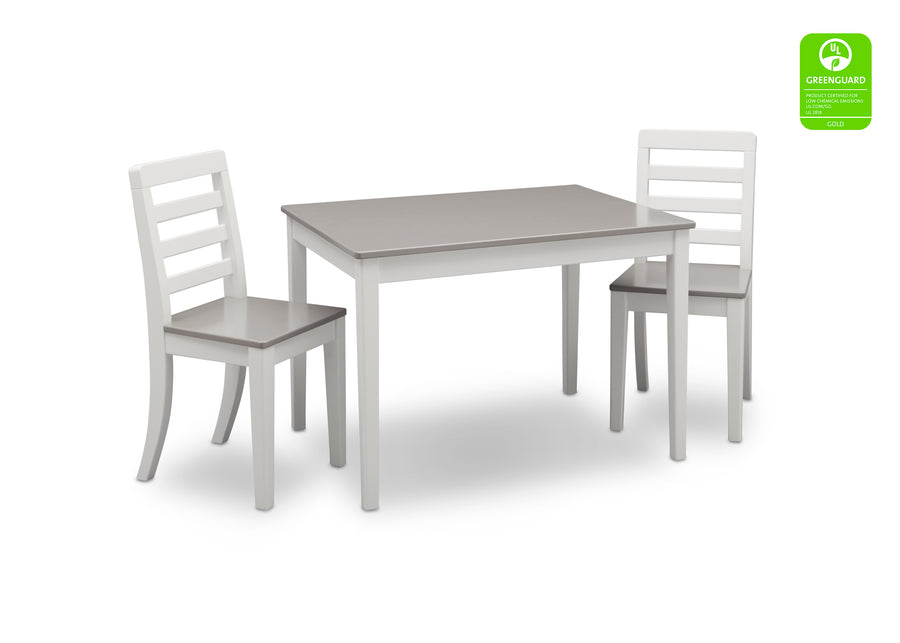 Bianca White with Grey (166) 7-Gateway Table & 2 Chair Set