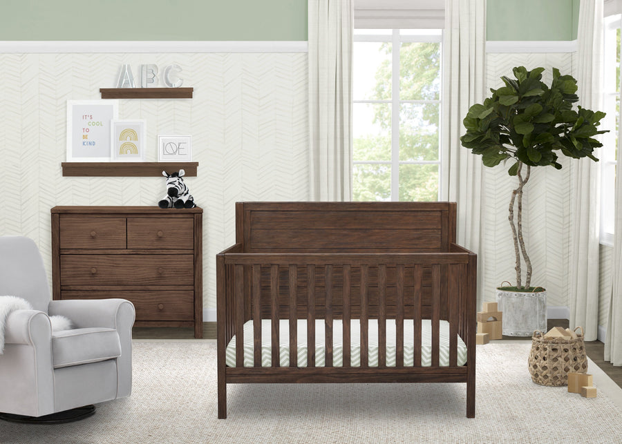 Rustic Oak (229) 39-Cambridge 4-in-1 Convertible Crib