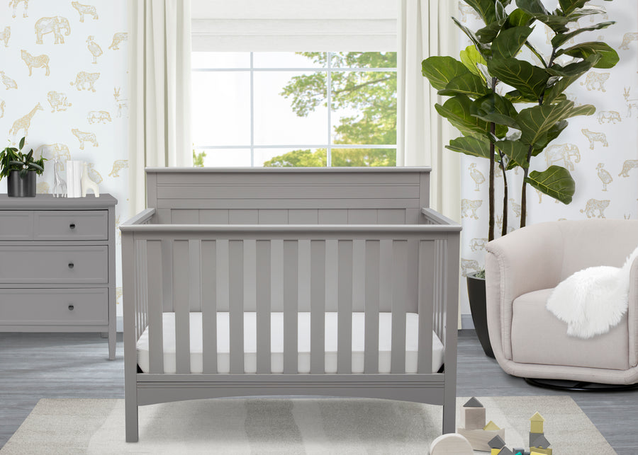 Grey (026) 1-Fancy 4-in-1 Convertible Crib
