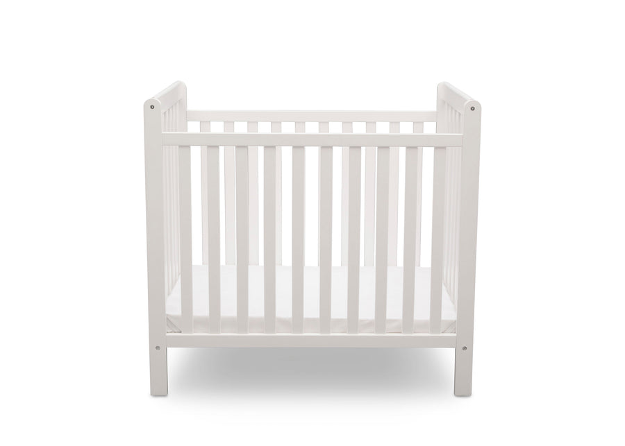 Bianca White (130) 27-Classic Mini Crib with 2.75-inch Mattress - Convertible to Twin Bed