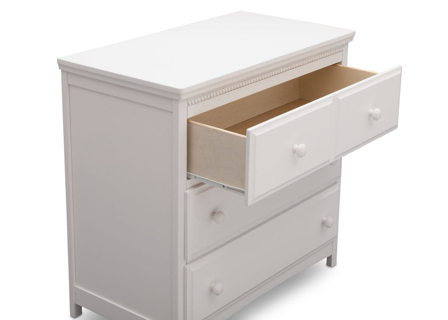 Bianca White (130) 12-Emerson 3 Drawer Dresser with Changing Top