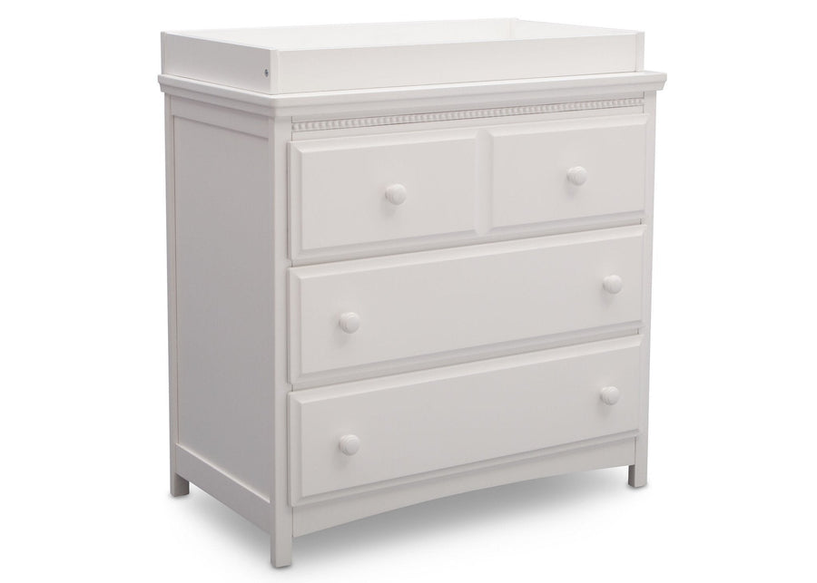 Bianca White (130) 13-Emerson 3 Drawer Dresser with Changing Top