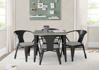 Black with Grey Barnboard (1438) 11-Bistro Table and 4 Chair Set