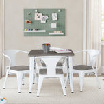 Bistro Table and 4 Chair Set - White with Grey Barnboard (153) - Accessories