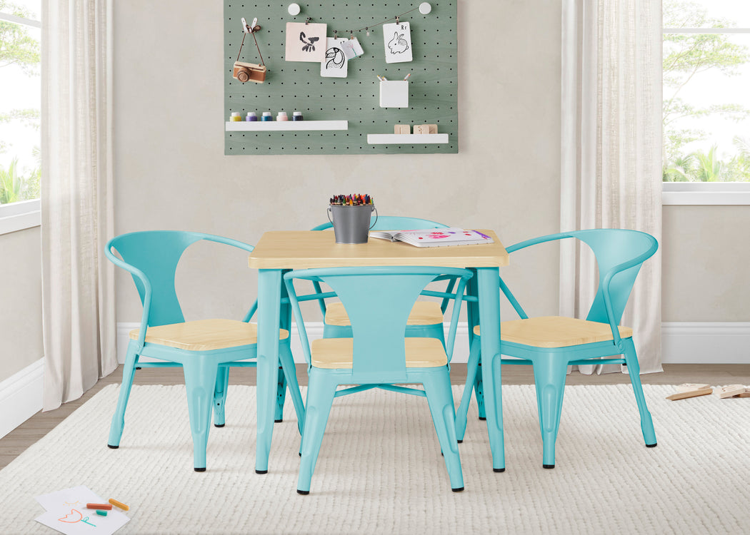 Bistro Table and 4 Chair SetAqua with Natural (478)