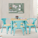 Bistro Table and 4 Chair Set - Aqua with Natural (478) - Accessories