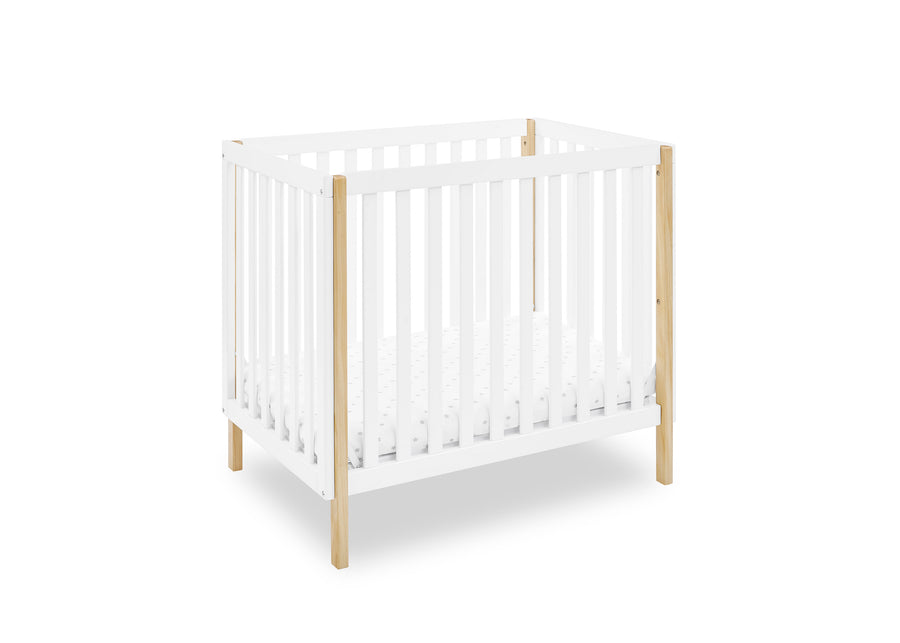 Bianca White with Natural (123) 10-Gio Mini Crib with 2.75-Inch Mattress