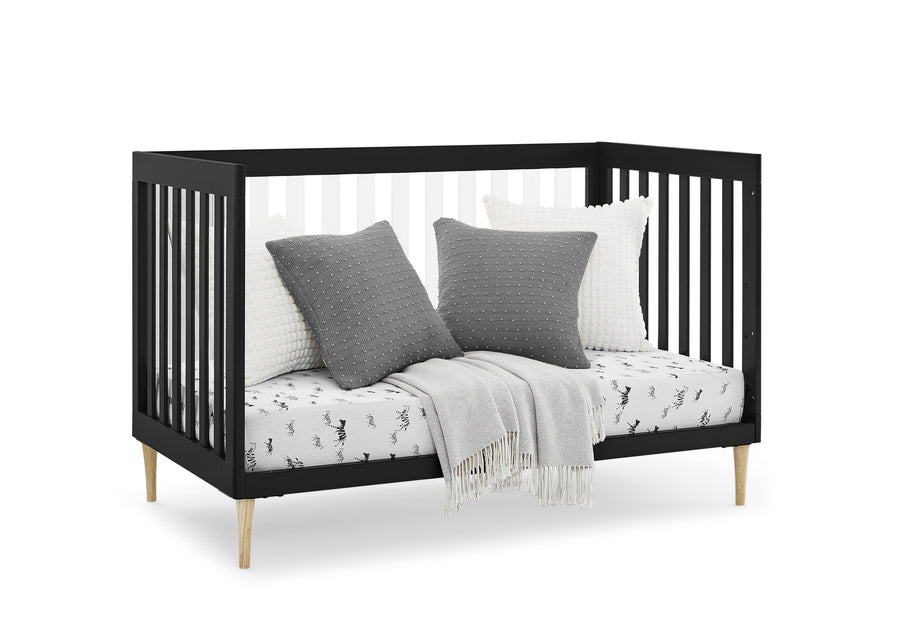 Midnight Grey with Natural (1372) 13-Austin Acrylic 4-in-1 Convertible Crib