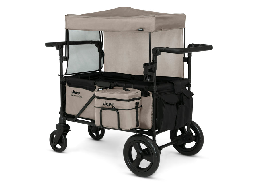 Black and Tan (2473) 8-Jeep Wrangler Deluxe Stroller Wagon with Cooler Bag