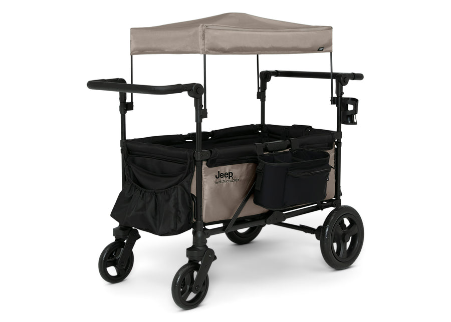 Black and Tan (2473) 9-Jeep Wrangler Deluxe Stroller Wagon with Cooler Bag