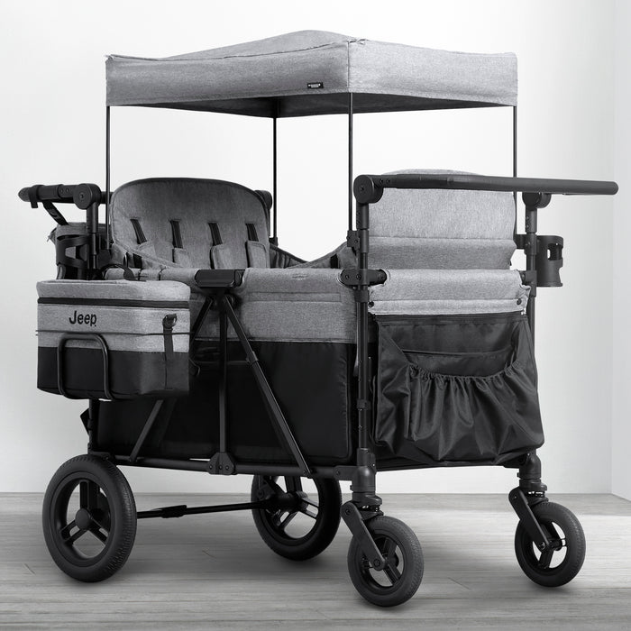 60008 2363 Jeep 4 Seater Wagon Grey Shadow Lifestyle 102 0-Jeep Wrangler Deluxe 4 Seater Stroller Wagon with Cooler Bag