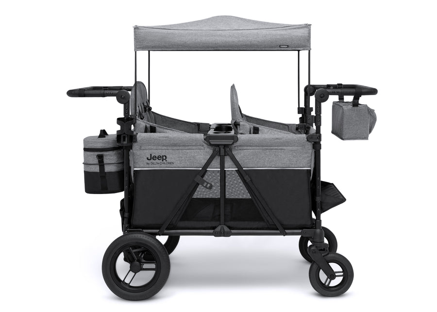 Grey Shadow (2363) 2-Jeep Wrangler Deluxe 4 Seater Stroller Wagon with Cooler Bag