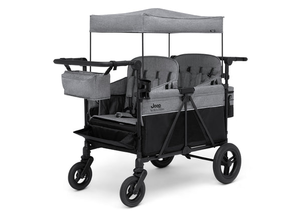 stroller wagon with high seats Jeep Wrangler Deluxe 4-Seater Stroller Wagon by Delta Children