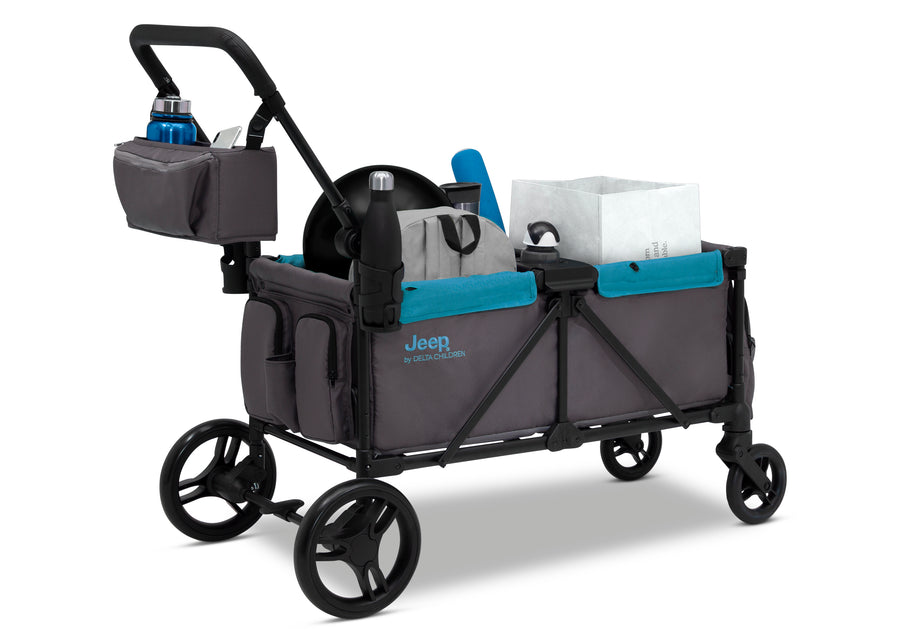  Grey with Blue Moon (2379) 7-Jeep Sport All-Terrain Stroller Wagon
