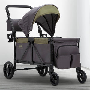 Grey with Olive Green (2380) 9-Jeep Sport All-Terrain Stroller Wagon