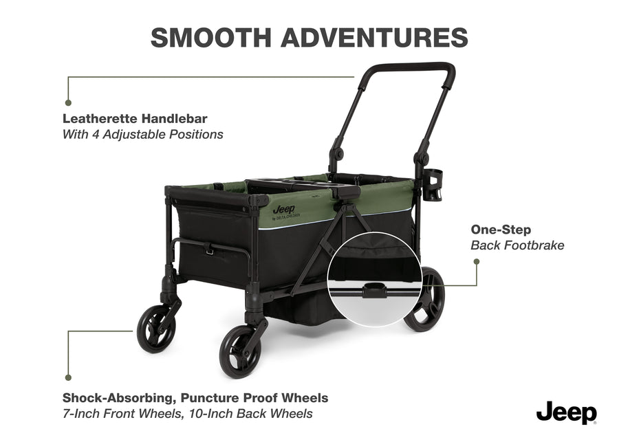 Black/Green (2378) 3-TurboGlyde Stroller Wagon