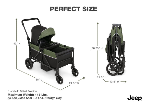 jeep stroller wagon vs wonderfold Jeep TurboGlyde Stroller Wagon