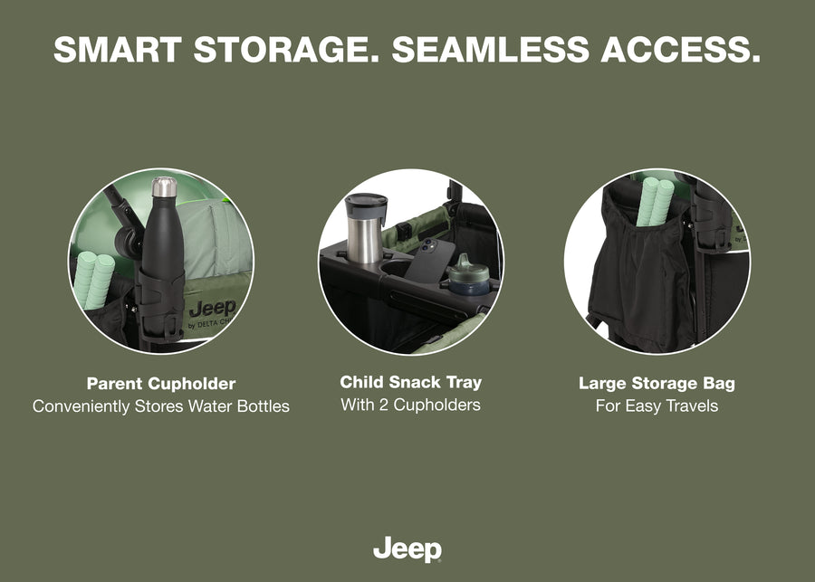 Black/Green (2378) 7-TurboGlyde Stroller Wagon